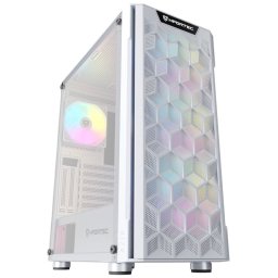 Nfortec Azir Torre ATX Frontal 3D Mallado 4 Ventiladores Cristal Templado Blanca