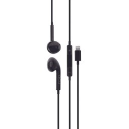 Auriculares DCU Tecnologic Advance con cable Lightning para llamadas y música negros