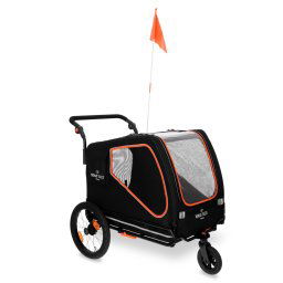 Remolque para bicicleta Nomad Tales Spirit, ébano / mandarina - 145 x 72 x 102 cm (L x An x Al), hasta 45 kg