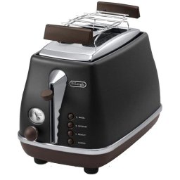 Tostadora vintage DeLonghi CTOV 2103 2 ranuras 900 W 6 niveles negra