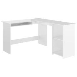 Vidaxl Escritorio Forma De L Contrachapada Blanco Brillo 120x140x75 Cm