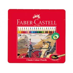Lapices de colores faber castell caja metalica de 24 colores surtidos