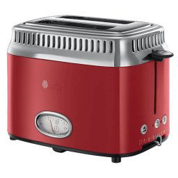 Russell Hobbs Ribbon Red 2 Ranuras Tostadora Retro
