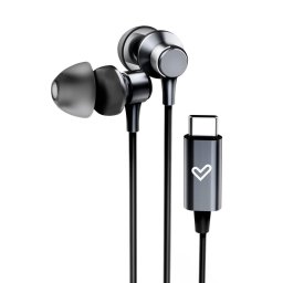 Auriculares Energy Sistem Metallized Type C con cable USB-C, micrófono y control volumen, negros