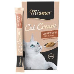 Miamor Cat Snack crema de paté de hígado para gatos - 6 x 15 g