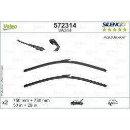 Limpiaparabrisas VALEO Silencio AquaBlade 572314, 750/730mm, Frente, 2 Pieza