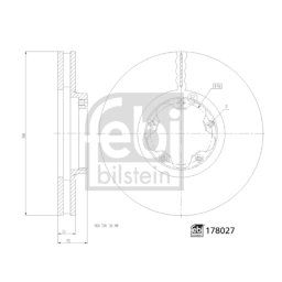 Disco de freno FEBI BILSTEIN 178027 delantero, ventilado , 1 Pieza