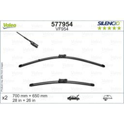 Limpiaparabrisas VALEO Silencio 577954, 700/650mm, Frente, 2 Pieza