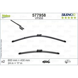 Limpiaparabrisas VALEO Silencio 577958, 600/430mm, Frente, 2 Pieza