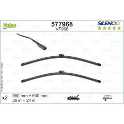 Limpiaparabrisas VALEO Silencio 577968, 650/600mm, Frente, 2 Pieza
