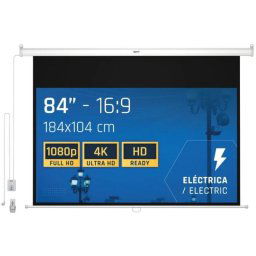 Iggual Pantalla de Proyección Eléctrica Panorámica 16:9 84" 184x104cm con Control Remoto