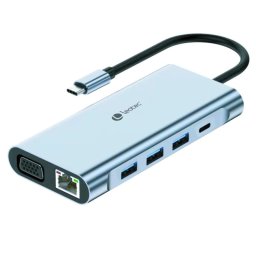 Leotec Docking Station HUB 11 en 1 USB/USB-C/VGA/HDMI/MicroSD