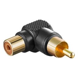 Goobay Adaptador Audio Estéreo Angular RCA Hembra/Macho Negro