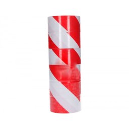 Cinta de señalizacion q-connect no adhesiva rojo y blanco 300 m x 75 mm