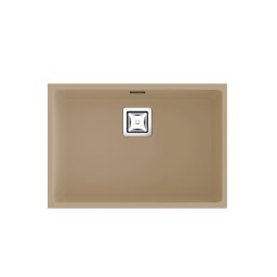 POALGI Fregadero sobre encimera ZIE 60 1/S ALBERO, Una cubeta, Crema, acabado sintético Mueble 60 cm