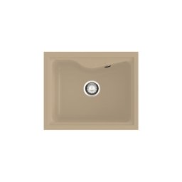 POALGI Fregadero sobre encimera CITY 1C ALBERO SOFT, Una cubeta, Crema, acabado sintético Mueble 60 cm