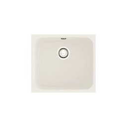 POALGI Fregadero sobre encimera GANDIA 50 BLANCO, Una cubeta, Blanco, acabado sintético Mueble 60 cm