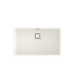 POALGI Fregadero sobre encimera ZIE 70 1/S BLANCO, Una cubeta, Blanco, acabado sintético Mueble 80 cm