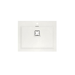 POALGI Fregadero sobre encimera KOBUS 66 BAJO 1/S SNOW_BLANCO, Una cubeta, Silver, acabado sintético Mueble 70 cm