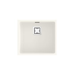 POALGI Fregadero bajo encimera ZIE 45 1/S BLANCO SOFT, Una cubeta, Blanco, acabado sintético Mueble 60 cm