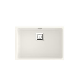 POALGI Fregadero bajo encimera ZIE 60 1/S BLANCO SOFT, Una cubeta, Blanco, acabado sintético Mueble 70 cm