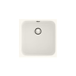 POALGI Fregadero bajo encimera GANDIA 40 BLANCO SOFT, Una cubeta, Blanco, acabado sintético Mueble 50 cm