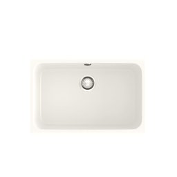 POALGI Fregadero bajo encimera GANDIA 70 BLANCO SOFT, Una cubeta, Blanco, acabado sintético Mueble 80 cm