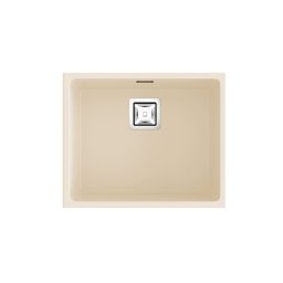 POALGI Fregadero sobre encimera ZIE 50 1/S Pergamon, Una cubeta, Pergamon, acabado sintético Mueble de 60cm