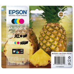 Multipack Cartuchos de Tinta Original Epson 604 Negro XL + Cian/Amarillo/Magenta Estándar