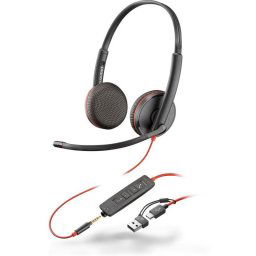 Poly Blackwire 3225 Auriculares Estéreo USB-C/USB-A/Jack 3.5mm Negros