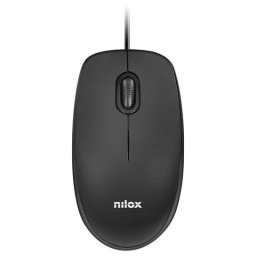 Ratón Nilox MOUSB1003 USB 1600 DPI Negro con switch mecánico Huano
