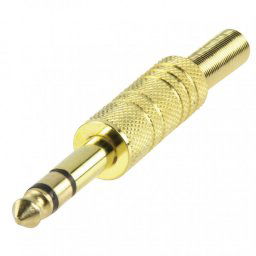 Goobay Conector Audio Estéreo Jack 6.35mm Macho Dorado