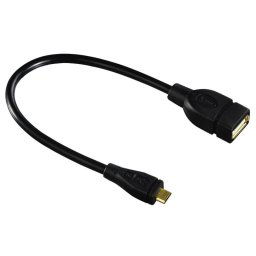 Hama Cable OTG Micro USB B a USB A Macho/Hembra 15cm Negro
