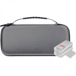 Nuwa Funda Antigolpes Gris+ 4 Estuches de Juegos/Tarjetas para Nintendo Switch Lite