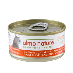 Almo Nature comida húmeda para gatos 12 x 70 g - Pack Ahorro - Salmón con zanahorias en gelatina