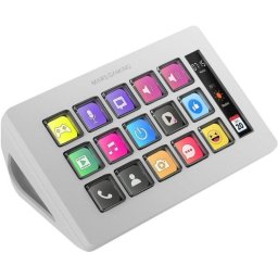 Mars Gaming MSD-ONE Control Deck Slim 15 Teclas Personalizables Pantalla LCD Windows y MacOS Blanco