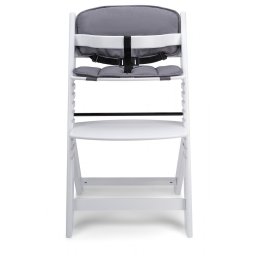 Trona de madera Osann Jill Blanca con Cojín Gris