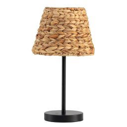 Lampara Mesita Noche Tejido Abaca Natural Forja Atrax