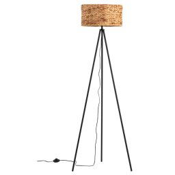 Lampara Pie Tripode Forja Abaca Natural serie Atrax