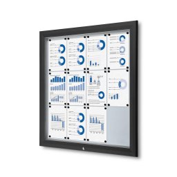 Vitrina de exterior negra para 12 DIN A4