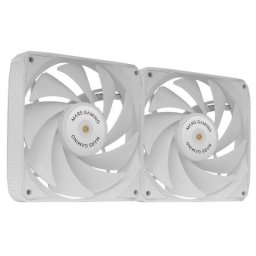 Mars Gaming MF-NCLX2 Kit 2 Ventiladores Ultrasilenciosos FDB 120mm Diseño Aspas Híbridas PWM Blanco