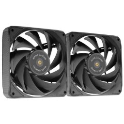 Mars Gaming MF-NCLX2 Kit 2 Ventiladores Ultrasilenciosos FDB 120mm Diseño Aspas Híbridas PWM Negro