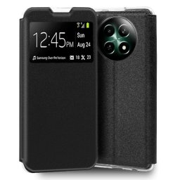 Cool Funda Flip Cover Liso Negro para Realme 12 5G/12x 5G