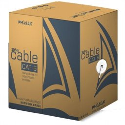 Phasak Bobina Cable de Red RJ45 Cat.6 FTP 305m Gris