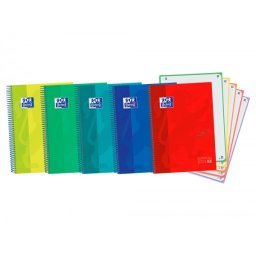 Cuaderno espiral oxford ebook 5 tapa extradura din a4+ 120 h microperforadas cuadro 5 mm colores vivos surtidos