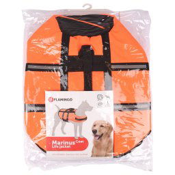 Chaleco salvavidas Flamingo, naranja para perros - Talla L: aprox. 40 cm de largo de espalda