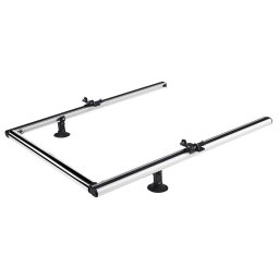 2 soportes rulo extensibles de aluminio CRUZ + rulo inox 60 cm