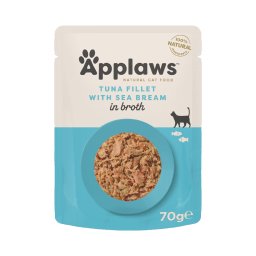 Applaws Cat Natural en caldo 12 x 70 g - Atún con besugo