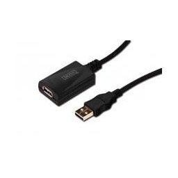 Digitus Cable USB 2.0 AM/AH Amplificado 5m Negro