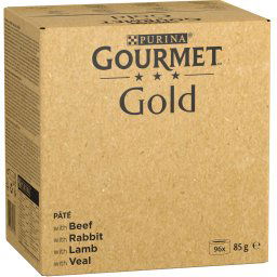 Purina Gourmet Gold 96 x 85 g - Jumbopack - Mousse: Buey, conejo, cordero y ternera